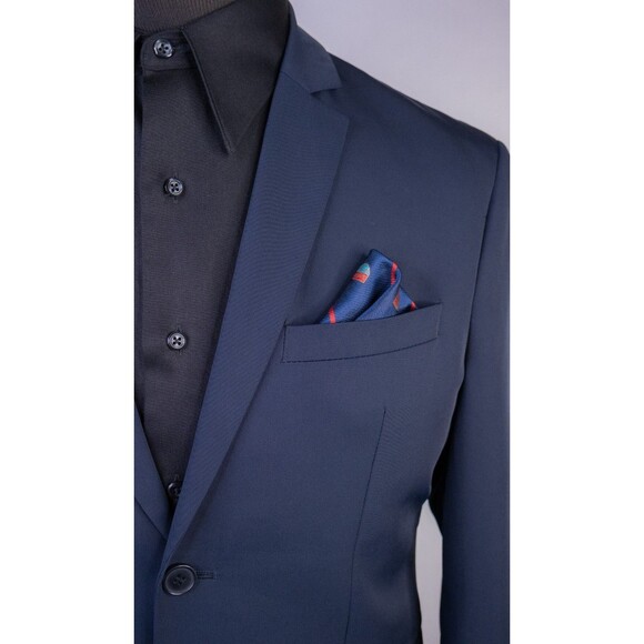 H&M Mens Blazer Jacket Size 40R Slim Fit Stretch Sport Coat Two Button Poly - Picture 4 of 14